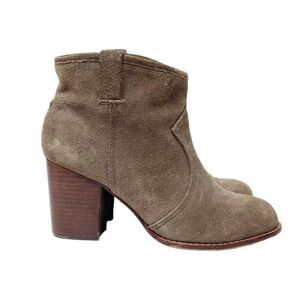 Splendid Lakota Taupe Tan Suede Stacked Heel Ankle Bootie Women’s Size 6 - FLAWS